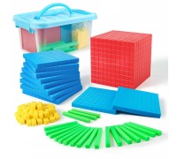 PHEANOO Maths Counting Cubes Manipulatives Place Value Teaching Aids Plastic Base Ten Blocks Set