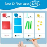 PHEANOO Maths Counting Cubes Manipulatives Place Value Teaching Aids Plastic Base Ten Blocks Set