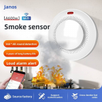 PHEANOO Tuya Wi-Fi Smart Smoke Alarm with PC Material Graffiti 433 Remote Standalone Application Multifunction Fire Alarm