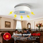 PHEANOO Home Composite Smoke and Carbon Monoxide Detector Combined Detector with LCD Display and LED Indicators 85 DB Alarm