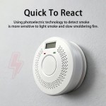 PHEANOO Home Composite Smoke and Carbon Monoxide Detector Combined Detector with LCD Display and LED Indicators 85 DB Alarm