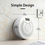 PHEANOO Home Composite Smoke and Carbon Monoxide Detector Combined Detector with LCD Display and LED Indicators 85 DB Alarm